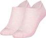 PUMA 2 paar dames sneaker sokken katoen - Badstof zool - Sneakersokken wit, zwart en grijs - 38 - Roze