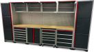 HBM 16-Delig Deluxe Professioneel Modulair Werkplaats Systeem - Zwart/Rood