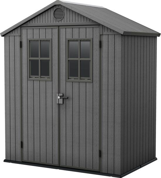 Keter Darwin 64 Tuinhuis - Dubbele Deuren + Ramen - 190x122x221 - Grijs