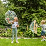 Esschert Design Kinderparaplu Transparant Vlinder Thema Automatisch Metaal PVC Rood Unisex Dia 70 cm