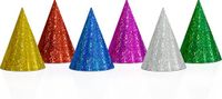 Everloon PARTYDECO - 20 holografische kleurrijke feesthoedjes