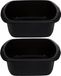 Whitefurze Bassin de lavage - 2 pièces - 7 litres - noir - 32 x 28 x 13 cm