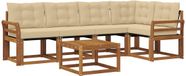 vidaXL Hoekbank set 6-delig Naturel et Beige Acacia Bois