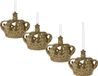 Koopman International Décoration de Noël ornements couronnes - 4x - champagne - 7,5 cm