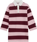 WE Fashion Meisjes oversized jurk met polokraag en blokstreep