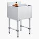 VEVOR Catering Ijscontainer 46,7 Liter, Roestvrijstalen Onderbouw Ijscontainer 455 X 455 X 850 mm met Schuifdeksel, Flessenhouders en Verstelbare Poten, voor Bar, Restaurant en Café, Nsf-Gecertificeerd