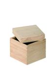 Artemio VIBB19 Cube Box om te decoreren, hout, beige, 12 x 12 x 12 cm