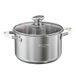 Maxcook Marmite à soupe en acier inoxydable 304 avec poignées en silicone et fond renforcé 20 cm 3,2 L (avec couvercle en verre)