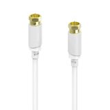 Coaxkabel Hama Antenne, Satelliet Aansluitkabel [1x Coaxiaal stekker - 1x Coaxiaal stekker] 3 m Wit