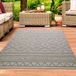 Tapis intérieur et extérieur, aspect sisal, motif à carreaux, couleur beige. Dimensions : 140 x 200 cm