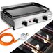 StarTech Draagbare gasgrill voor op tafel - Gasgrill met 3 branders - Werkt op aardgas - RVS - Geschikt voor kamperen en picknicken - Gemakkelijk schoon te maken