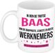Bellatio Decorations Cadeau koffie/thee mok voor baas - roze - trotse baas - keramiek - 300 ml