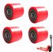 4 roulettes pour chariot, en polyuréthane, dimensions 80x70 mm, axe de 20 mm, avec roulements à billes