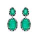 Docta Boucles d'oreilles en argent sterling 925 et quartz hydrothermal vert, plaqué rhodium