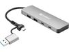 Sandberg USB-C/A to 2xUSB-A+2xUSB-C Hub USB 3.2 Gen 1 (3.1 Gen 1) Type-A + Type-C 5000 Mbit/s Aluminium