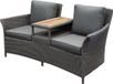 AVH-Collectie Celia tête-à-tête tuinbank grijs teak - olefin grijs