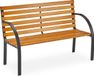 Merkloos Relaxdays Tuinbank Hout Tweezits 84 x 122 x 60 cm Lichtbruin/Zwart