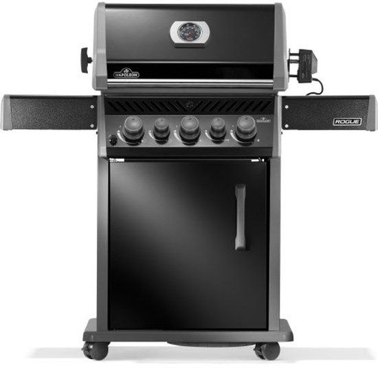 Napoleon Rogue 425 - Zwart - Met Zijbrander & Achterbrander - Incl. Draaispit