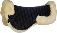 HKM Zadelonderlegger van echt lamsvel Navy/Ecru - Full
