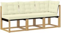 vidaXL Outdoor Midden- en Hoekbank Wit