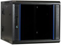 DSIT 9U wandkast (kantelbaar) met glazen deur 600x600x500mm (BxDxH) - serverbehuizing - serverrack - serverkast - 19 inch