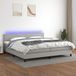 Maison Exclusive - Lit boxspring avec matelas et éclairage LED, gris, 200x200 cm, textile