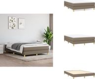 vidaXL Boxspring met matras stof taupe 140x190 cm
