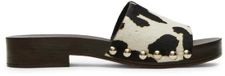 Steve Madden Damessandalen Cento-C Zwart/Wit Synthetisch Platte sandalen Panterprint Maat 39