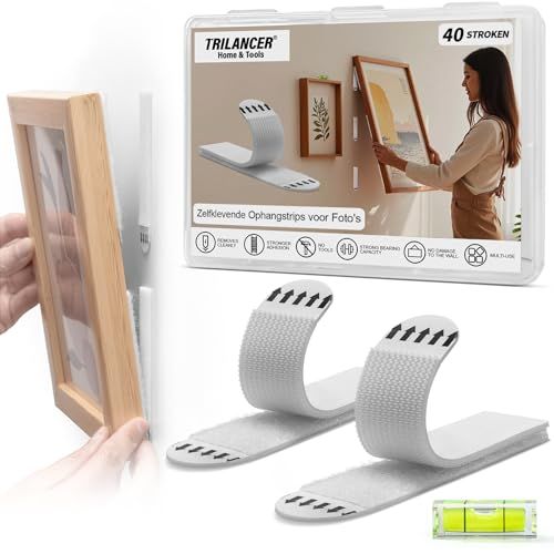 Trilancer Zelfklevende Ophangstrips voor Fotolijsten 20 Paar (40 Stroken)