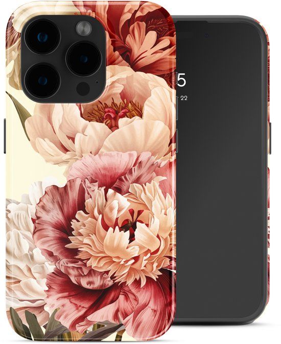 Selencia Hoesje - Geschikt voor Apple iPhone 15 Pro - Backcover - Vintage Peony