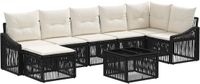 vidaXL - Tuinbank - Set - 8 - st - Zwart - poly - rattan