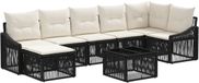 vidaXL - Banc de jardin - Set - 8 - pièces - Noir - poly - rotin