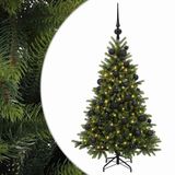 vidaXL Sapin de Noël artificiel avec boule de Noël 150 cm 150 LED Blanc chaud