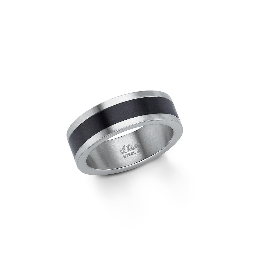 s.Oliver Ring for Men, Stainless Steel Men's Jewelry White Men