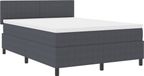vidaXL Boxspringbed Donkergrijs et Blanc 160 x 200 cm