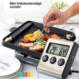 Heble® Digitale Keukenthermometer - Vleesthermometer - Braad Thermometer/timer - Met timer functie -20 °C tot 250 °C - Incl. timer, warmte alarm
