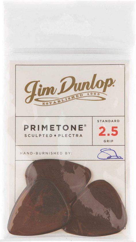 Dunlop Primetone Standard Grip 2.5mm Plectrums - 3 Pack