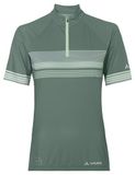 VAUDE Women's Posta HZ Tricot II Agave Gestreept Korte Mouw Opstaande Kraag Sporttrui