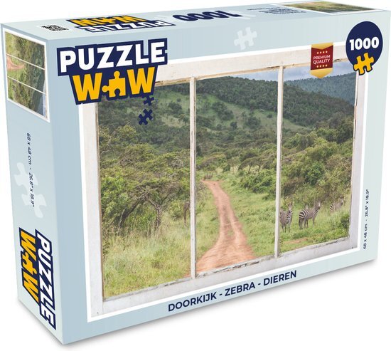 MuchoWow Puzzel Doorkijk - Zebra - Dieren - Legpuzzel - Puzzel 1000 stukjes volwassenen