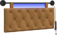 vidaXL - Hangend hoofdbord - Bruin - Fluweel