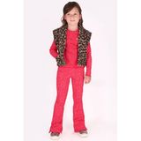 B.Nosy teddy rechtvallend gilet met panterprint - bruin