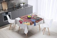 Bonamaison Tafelkleed, Anti-Mold, Sneldrogend, Waterdicht, 100% Polyester Tafellaken, 140cm x 140cm - Ontworpen en Vervaardigd in Turkije