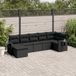 Prolenta Maison Exclusive - 7-delige tuinmeubelset met sofa en kussens, zwart, van polyrotan