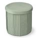 Merkloos Relaxdays Poef met opbergruimte - 38 cm - fluweel - salie