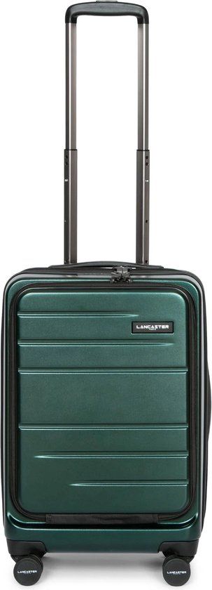 Lancaster Paris Cabin Trolley - 55cm - Groen - Hardcase - TSA slot - 4 wielen