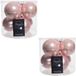 Decoris Licht roze glazen kerstballen 8 cm - glans en mat
