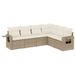 vidaXL 6-delige Loungeset met Kussens, Poly Rattan, Beige