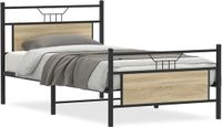 vidaXL Bedframe zonder matras, hout, sonoma eikenkleurig, 100x190 cm