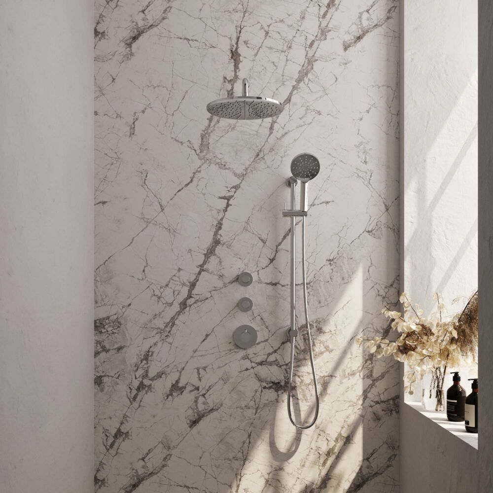 Brauer Chrome Carving Thermostatische Inbouw Regendoucheset - Chroom