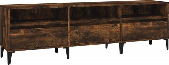 vidaXL TV-meubel 150x30x44,5 cm bewerkt hout gerookt eikenkleurig